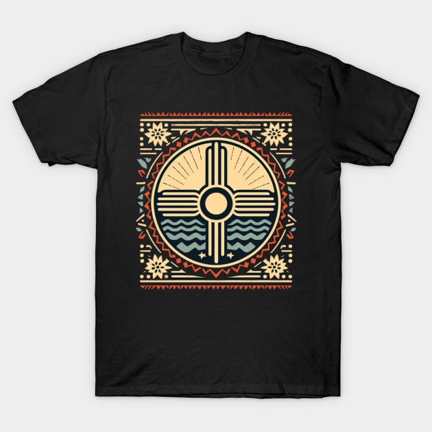 Zia Sun Symbol Pattern T-Shirt by DarkWave